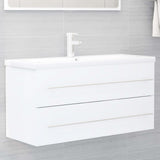 Sink Cabinet with Built-in Basin White Engineered Wood 3099068