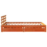 Bed Frame with Drawers without Mattress Wax Brown 140x190 cm 3302024
