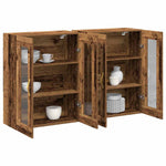 Wall Mounted Cabinet 2 pcs Old wood 69.5 x 34 x 90 cm 3334317