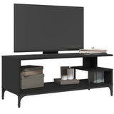 TV Cabinet Black 102x40x41 cm Engineered Wood and Powder-coated Steel 842411