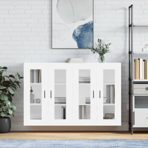 Wall Mounted Cabinets 2 pcs White Engineered Wood 3197953