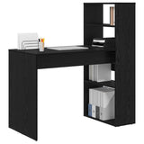 Desk with Shelf Black Oak 113 x 54 x 120 cm Engineered Wood 869275