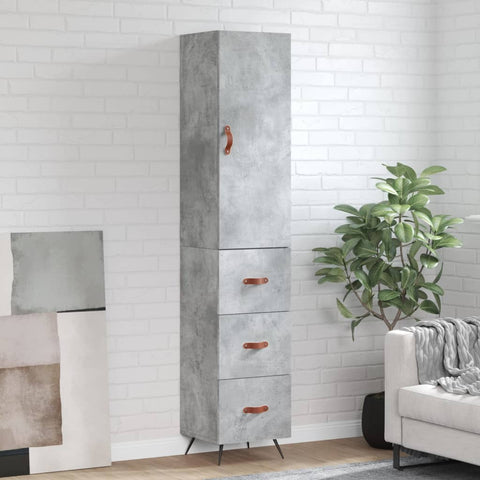 Highboard Concrete Grey 34.5x34x180 cm Engineered Wood 3198829