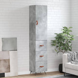 Highboard Concrete Grey 34.5x34x180 cm Engineered Wood 3198829