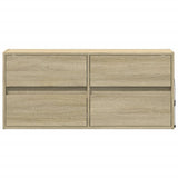 TV Wall Cabinet with LED Lights Sonoma Oak 100x31x45 cm 852294