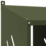 Chicken Nesting Box with 3 Compartments Olive Green Metal 864345