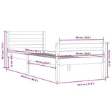 Bed Frame without Mattress Solid Wood 90x200 cm 814804