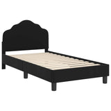 Children's Bed Frame with Headboard Black 80 x 160 cm Velvet 42010938