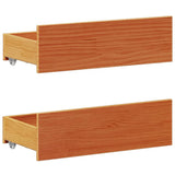 Bed Frame without Mattress with Headboard Wax Brown 140x190 cm Solid Wood Pine 3308779