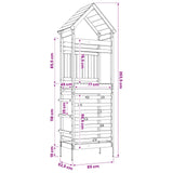 Outdoor Play Tower Natural 53 x 85 x 264 cm Solid Pine Wood 826532
