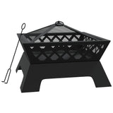 Fire Pit with Poker 50 cm XXL Steel 360066