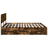 Bed Frame with Drawer Smoked Oak 180 x 200 cm Engineered Wood 3412161