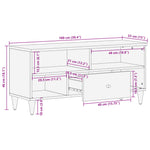 TV Cabinet 100x33x46 cm Solid Wood Mango 358300