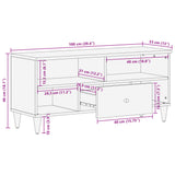 TV Cabinet 100x33x46 cm Solid Wood Mango 358300