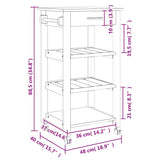 Kitchen Trolley MONZA 48x40x88.5 cm Solid Wood Pine 376081