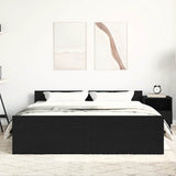 Bed Frame without Mattress Black Oak 160x200 cm Engineered Wood 3329321