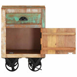 328316 Bedside Cabinet with Wheels 40x30x57 cm Solid Reclaimed Wood