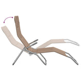 Folding Sun Loungers 2 pcs Taupe Textilene&Powder-coated Steel 360174