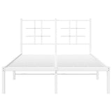 Metal Bed Frame without Mattress with Headboard White 120x190cm 355607