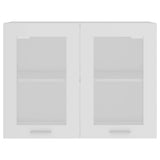 802529 Hanging Glass Cabinet "Lyon" White 80x31x60 cm Engineered Wood