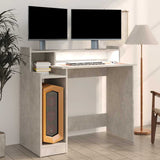 Desk with LED Lights Concrete grey 97x45x90 cm Engineered Wood 805556