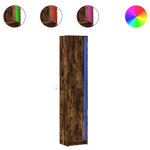 Highboard with LED Smoked Oak 41.5x32.5x200 cm Engineered Wood 3307902