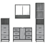 4 Piece Bathroom Furniture Set Grey Sonoma Engineered Wood 3301293