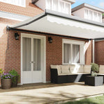 Retractable Awning Manual White 500 x 300 cm Fabric, Metal 3331366