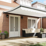 Retractable Awning Manual White 500 x 300 cm Fabric, Metal 3331366