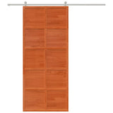 Barn Door Wax Brown 90x208 cm Solid Wood Pine 850643