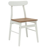 Dining Chair 2 pcs White and Natural 43 x 44.5 x 77 cm 42020488