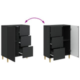 Sideboard with Drawer Black 66 x 34.5 x 90 cm Engineered Wood 894626