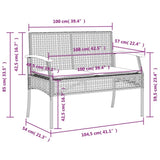5 Piece Garden Dining Set with Cushions Grey Poly Rattan 3213577