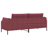 3-Seater Sofa Wine Red 222 x 81 x 89 cm Fabric 42048632