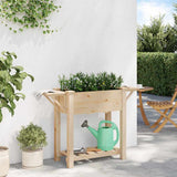 Garden Planter Beige 111 x 37 x 76.5 cm Solid fir wood 42006574