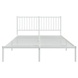 Metal Bed Frame without Mattress with Headboard White 140x200cm 350932