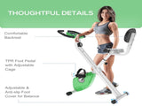 Folding Exercise Bike, Fitness Bicycle Indoor Trainer, 8-Level Magnetic Resistance Adjustable, with T3398P425074