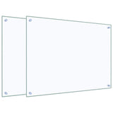 Kitchen Backsplashes 2 pcs Transparent 80x60 cm Tempered Glass 3315794