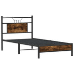 Bed Frame without Mattress Smoked Oak 75x190 cm Small Single Engineered Wood 4106880