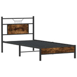 Bed Frame without Mattress Smoked Oak 75x190 cm Small Single Engineered Wood 4106880