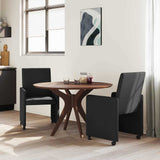 Dining Chairs with Wheel 2 pcs Black 57 x 66 x 94 cm Fabric 42017809