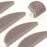Stair Mats 15 pcs 56x17x3 cm Dark Beige Half Round 326896