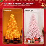 ZNTS 6 FT Artificial Christmas Tree with DIY 100 Warm Lights Battery Operated, 750 Branch Tips and Sturdy 52212843