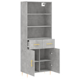 Highboard Concrete Grey 69.5x34x180 cm Engineered Wood 3200509