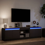 TV Cabinet with LED Black 180x34x50 cm Engineered Wood 3307913