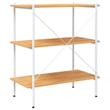 3-Tier Shelving Unit White and Oak 80x40x92 cm 336342
