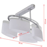 240988 Ceiling Lamp with Ellipsoid Glass Shades for 4 E14 Bulbs