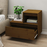 ZNTS Bedside Cabinet Honey Brown 60x34x51 cm Solid Wood Pine 814380