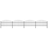 ZNTS Garden Fence with Spear Top Steel x6.8 m Black 277715