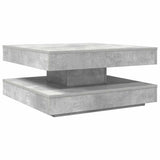 Coffee Table 360-Degree Rotatable Concrete Grey 70x70x34.5 cm 858482